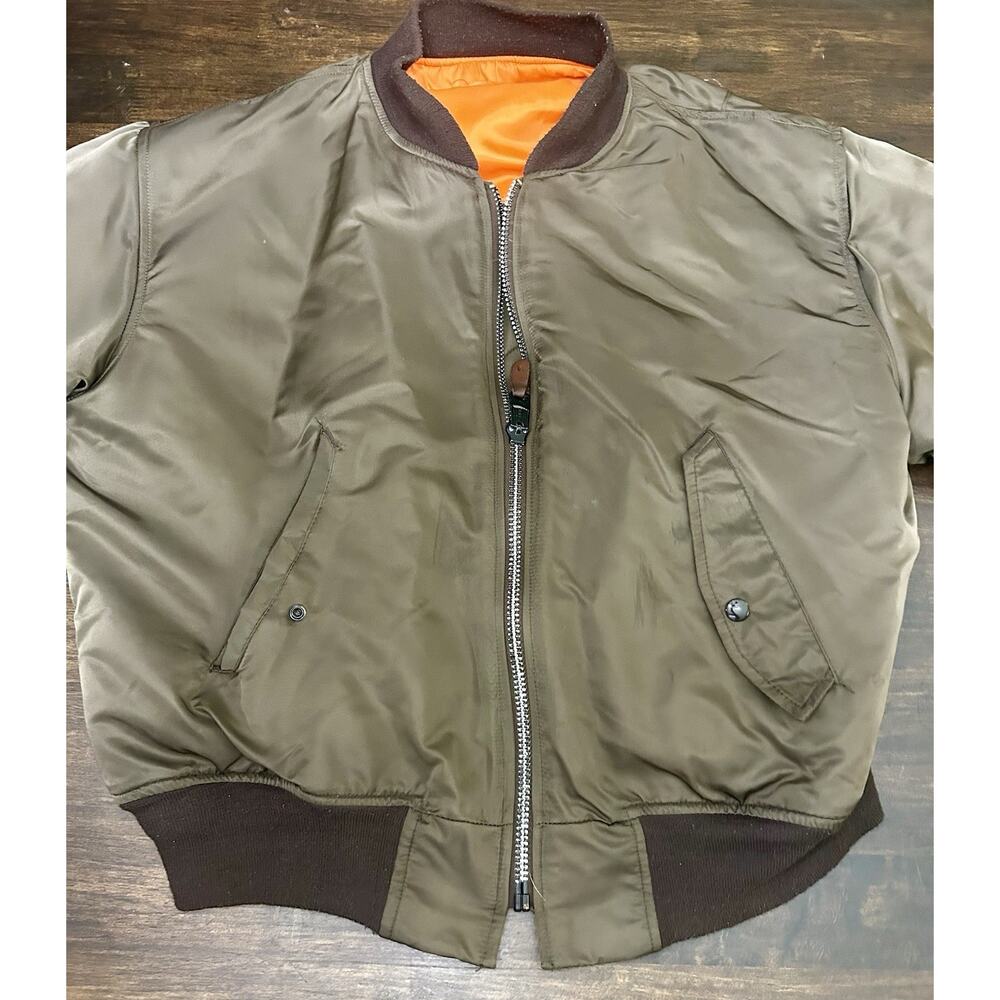 Vintage 70s Golden Fleece MA-1 Flyer USAF MIL-J-8279E Reversible Jacket Sz 48 L
